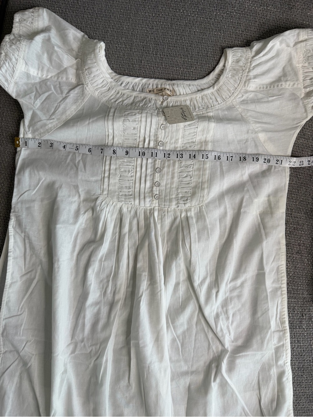 FREE PEOPLE Fayre Midi Tunic Dress Ivory Cottagecore Boho NWT Size M - Picture 12 of 16